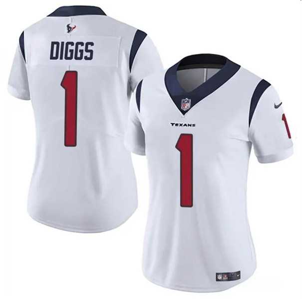 Womens Houston Texans #1 Stefon Diggs White Vapor Untouchable Limited Stitched Jersey Dzhi->women nfl jersey->Women Jersey